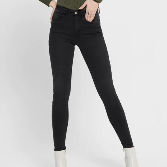 JACQUELINE DE YONG Jona Black Fade High Waist Skinny Jeans Sz 27 - Picture 2 of 8